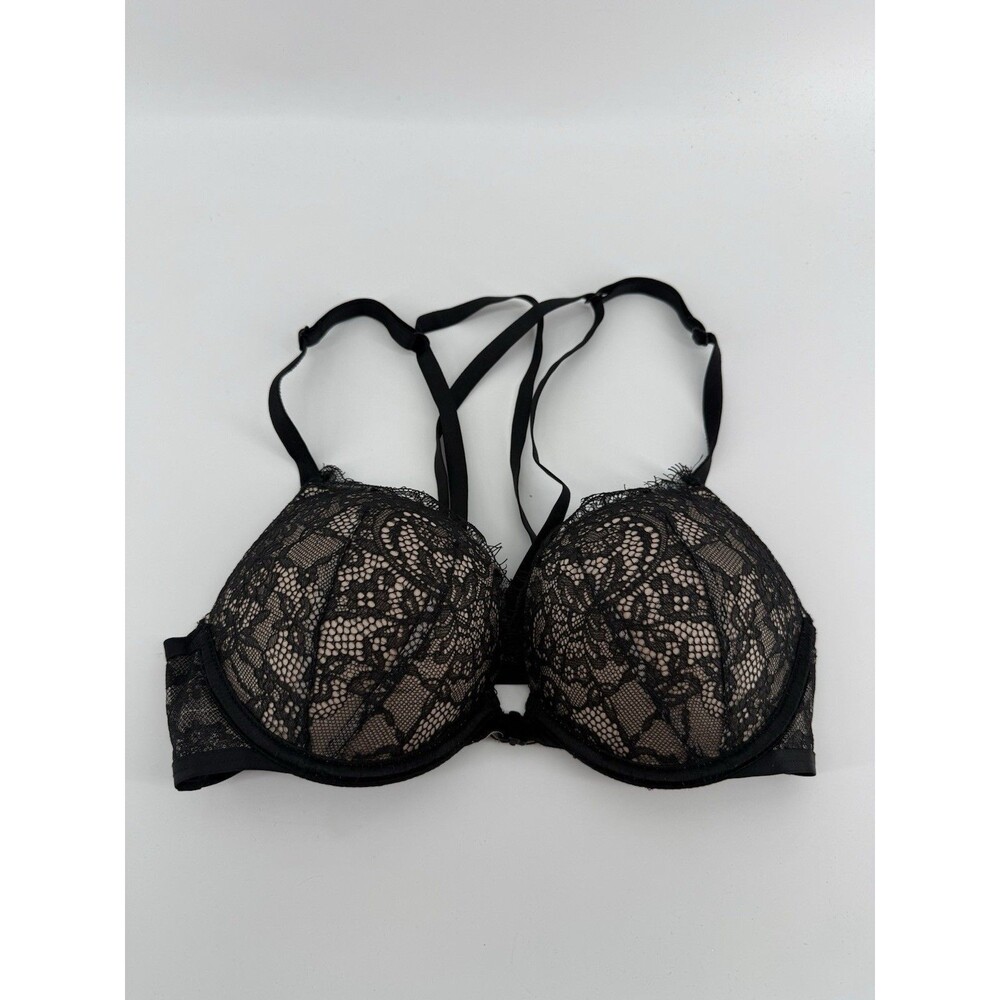 Victoria's Secret BOMBSHELL T Back Black Lace Bra 32B